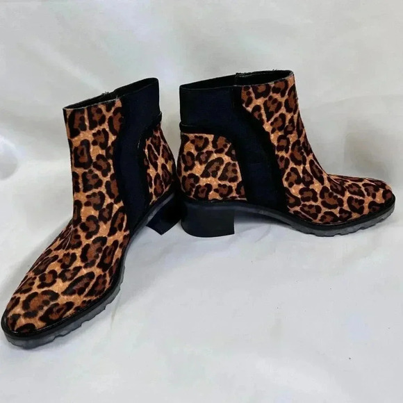 Crown Vintage Maiy Chelsea Boots Size 7 Hair Calf Animal Print - Picture 8 of 11